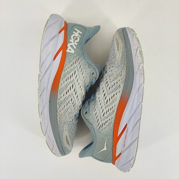 Hoka One One Women's Clifton 8 Blue Mesh Lace Up Running Sneakers Size 7.5B US - Picture 6 of 13